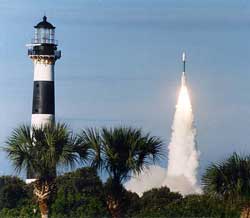 Cape Canaveral Lighthouse and Space Launch